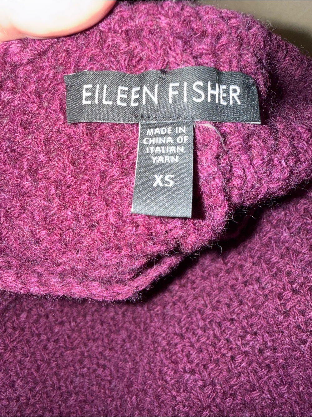 Eileen Fisher Plum Pointelle Crewneck Sweater - Picture 7 of 8